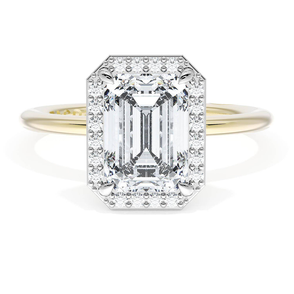 Emerald Bloom Two-Tone Engagement Ring