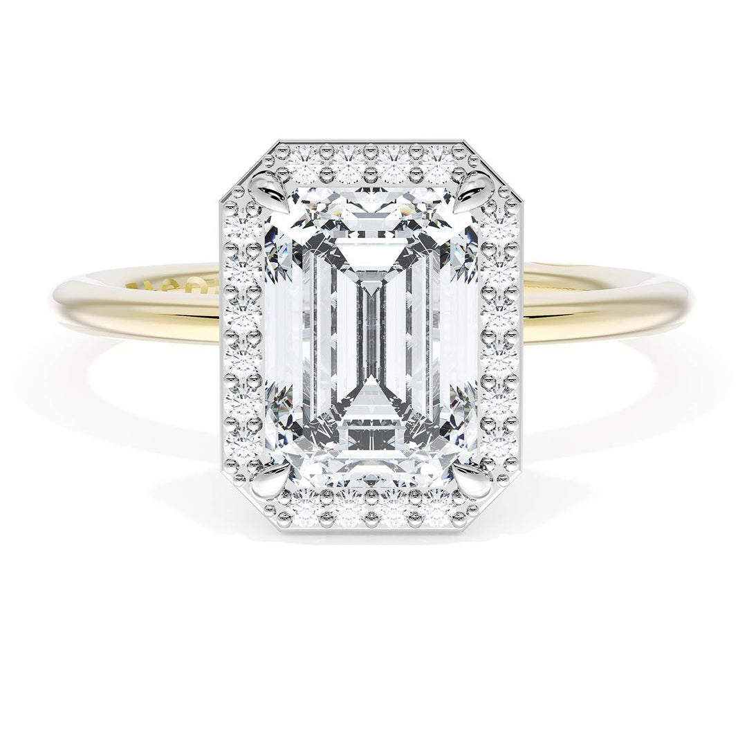 Emerald Bloom Two-Tone Engagement Ring