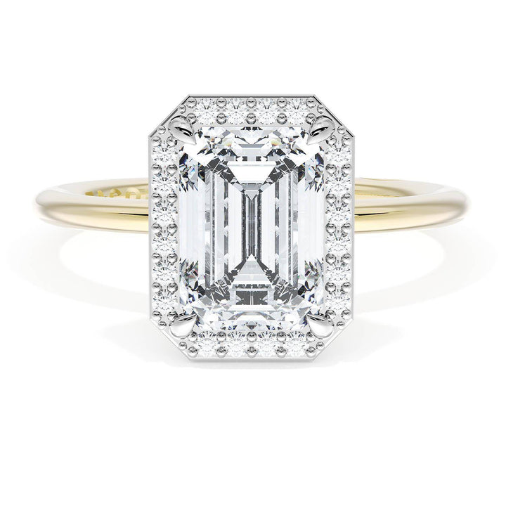 Emerald Bloom Two-Tone Engagement Ring
