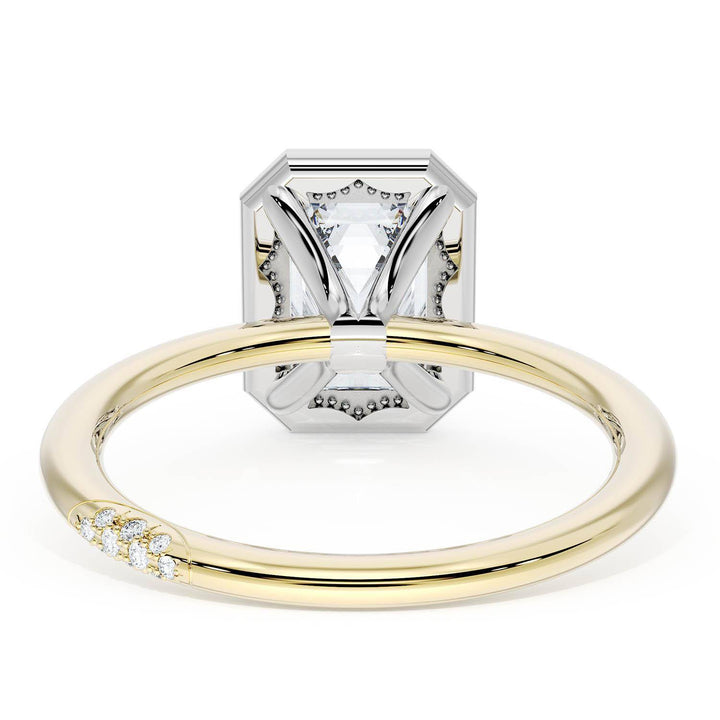 Emerald Bloom Two-Tone Engagement Ring
