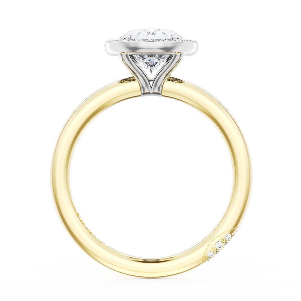 Oval Bloom Two-Tone Engagement Ring
