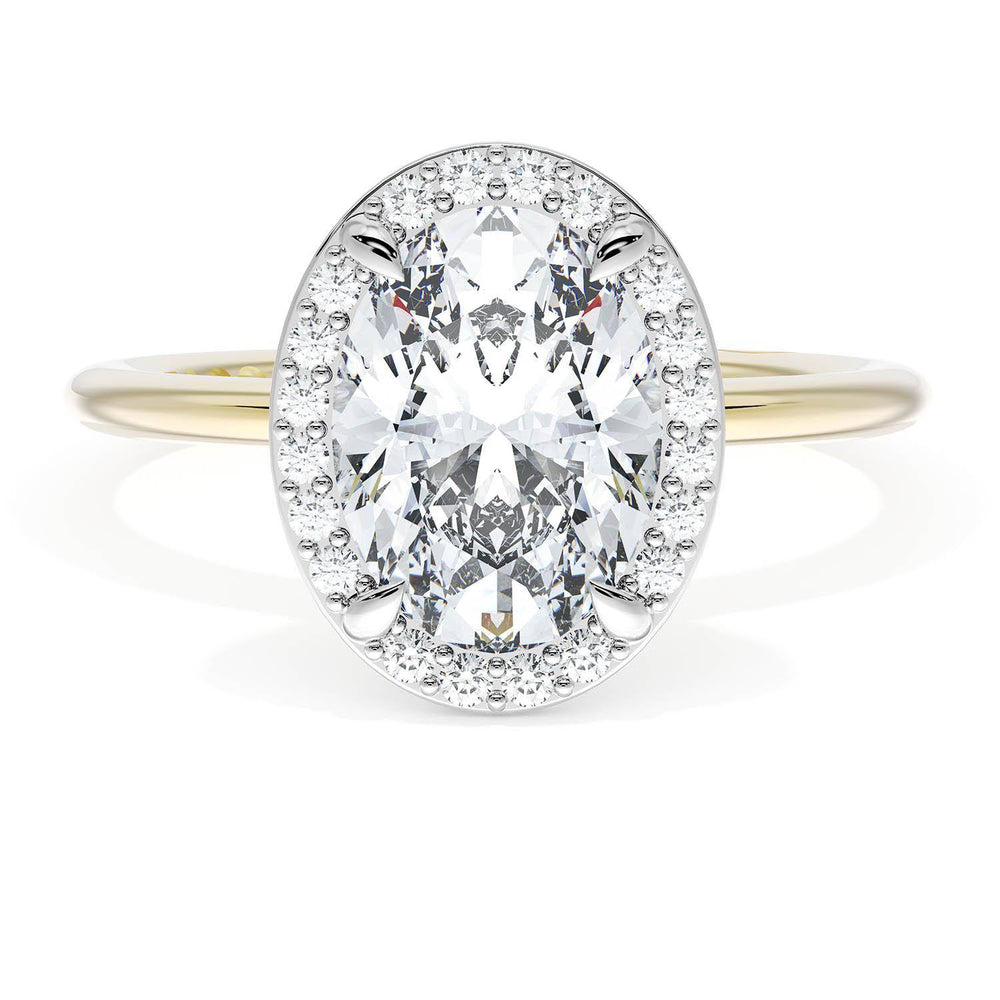 Oval Bloom Two-Tone Engagement Ring