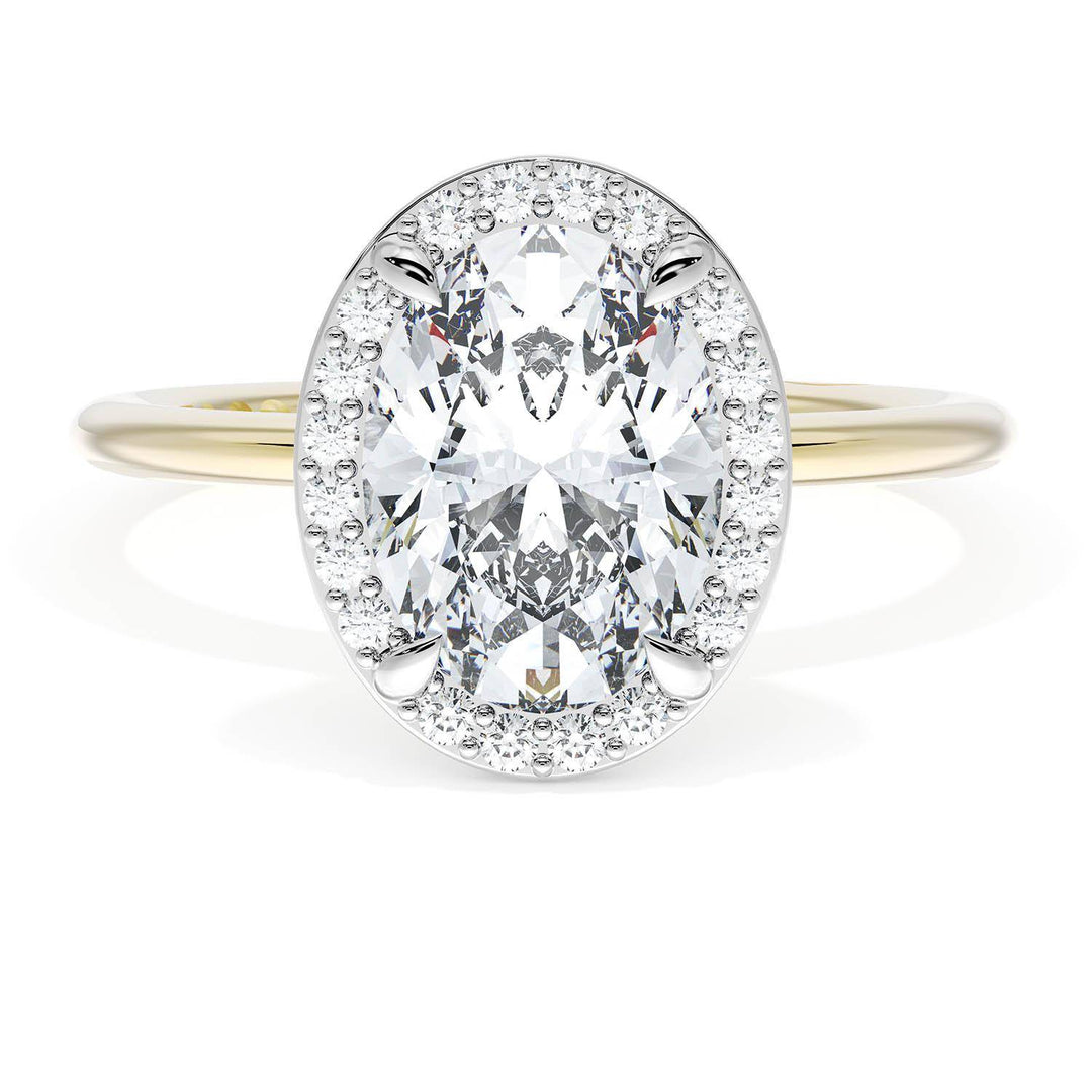 Oval Bloom Two-Tone Engagement Ring