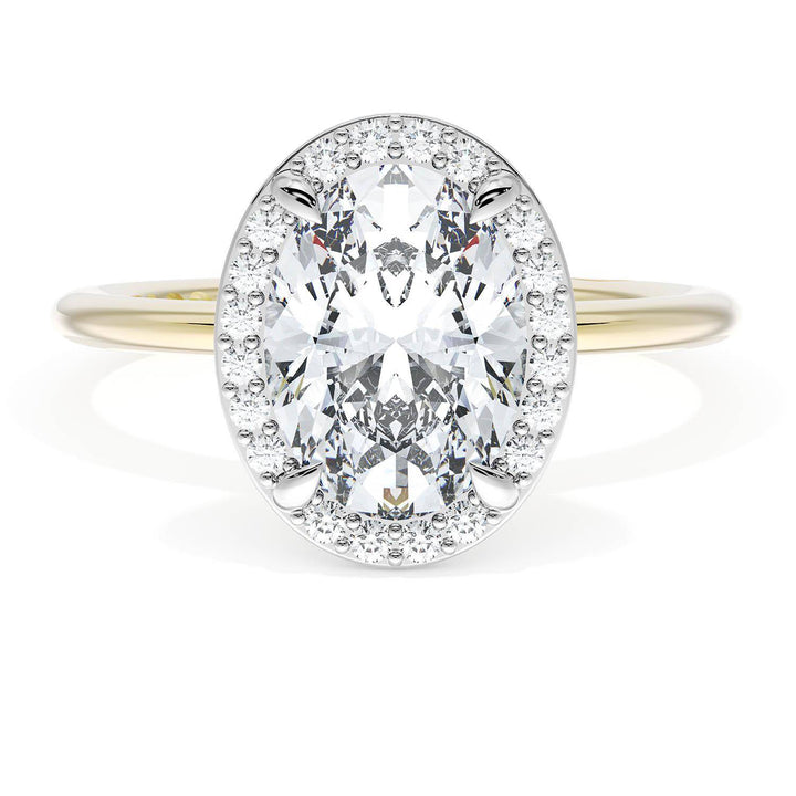 Oval Bloom Two-Tone Engagement Ring