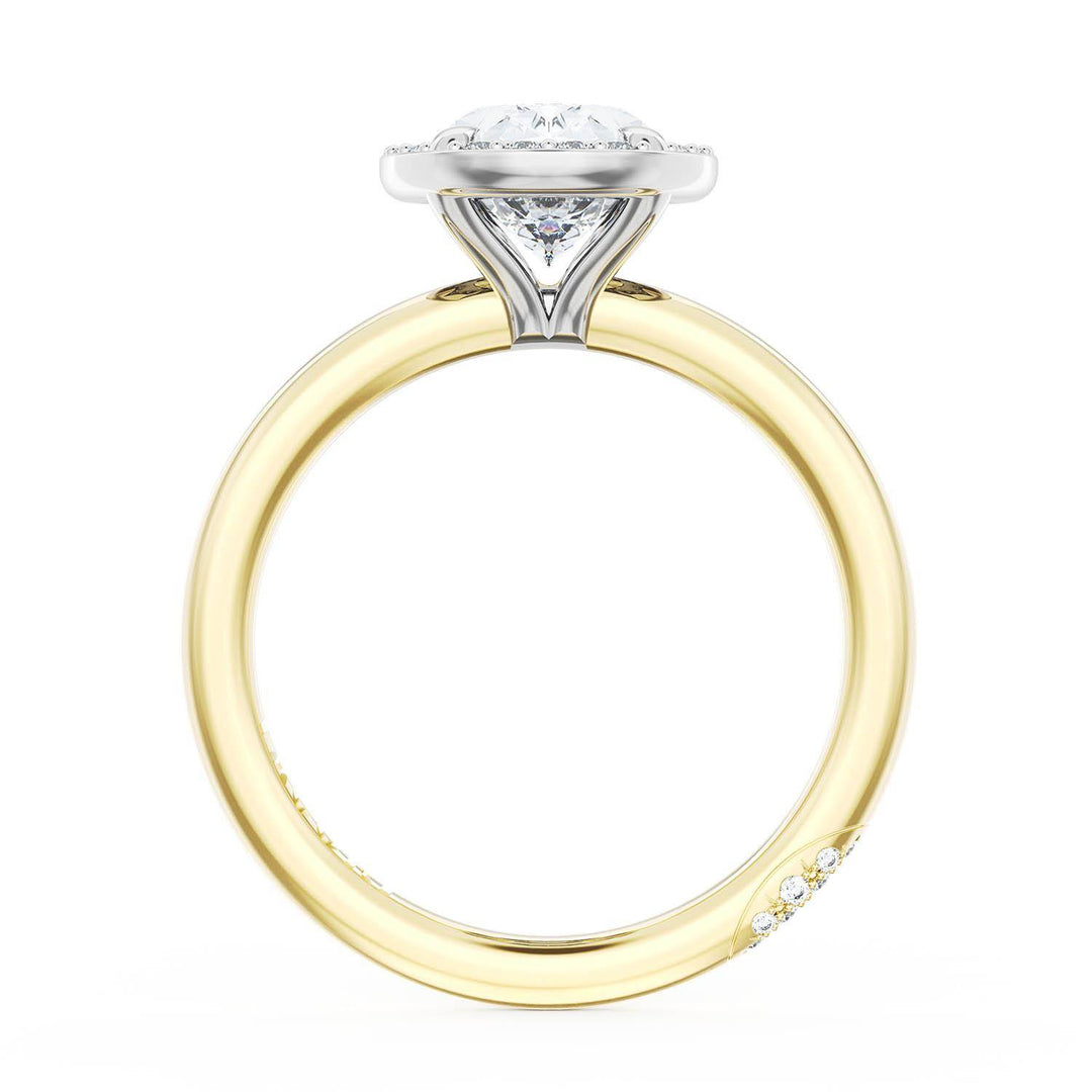 Oval Bloom Two-Tone Engagement Ring
