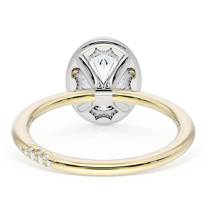Oval Bloom Two-Tone Engagement Ring