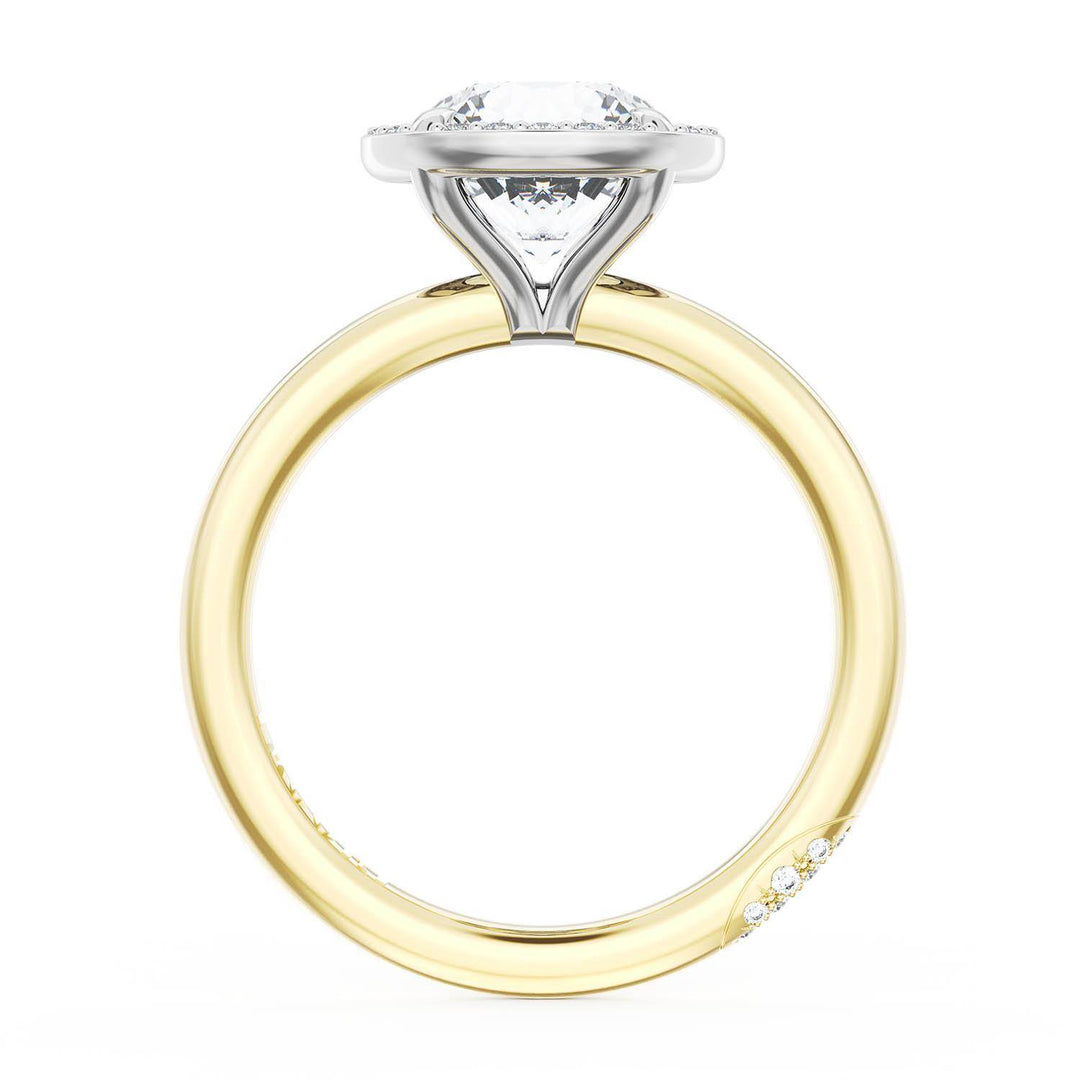 Round Bloom Two-Tone Engagement Ring