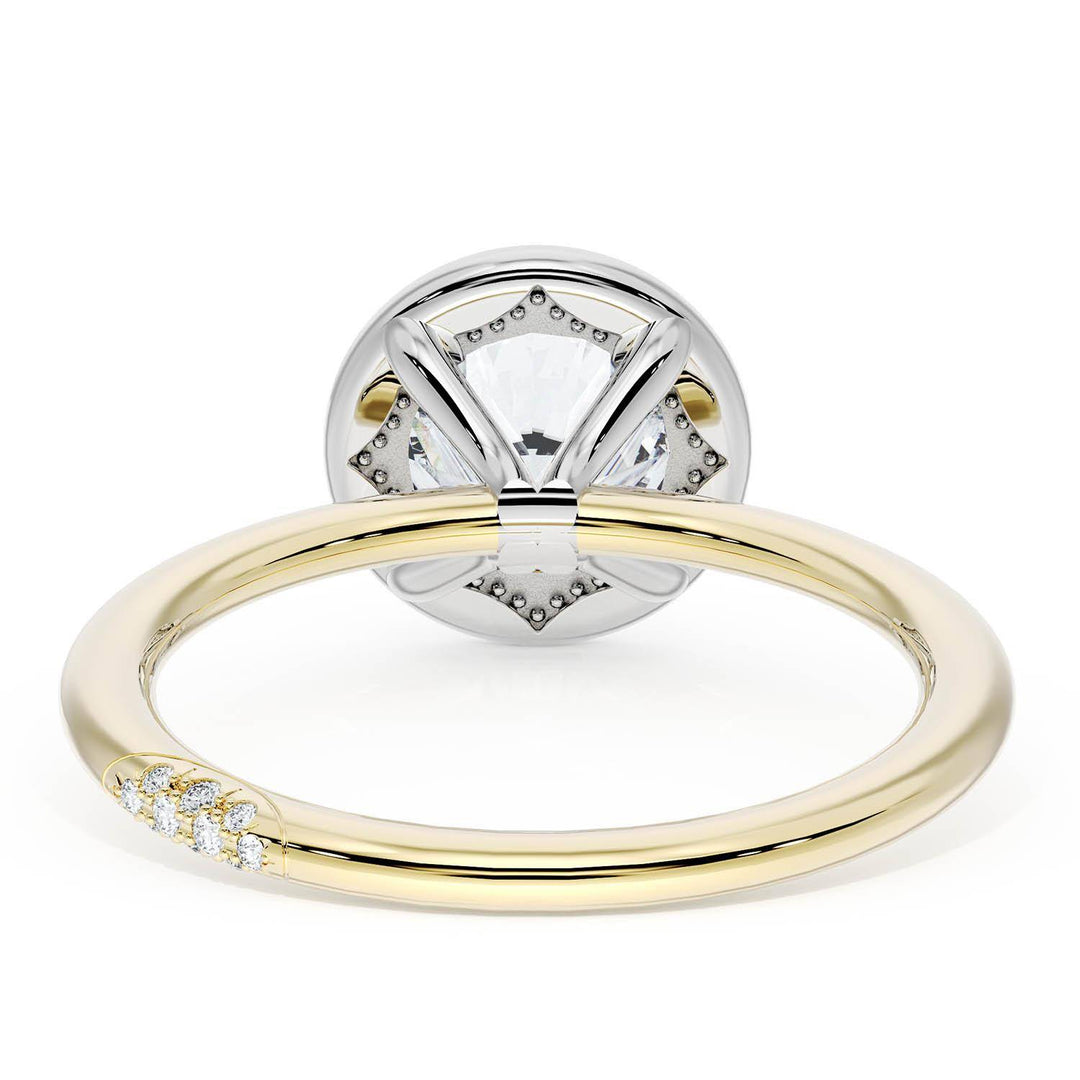 Round Bloom Two-Tone Engagement Ring