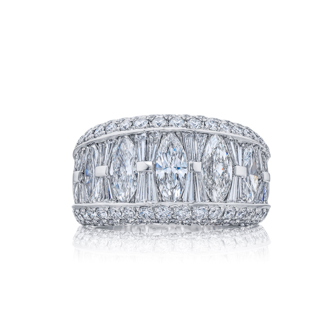 Diamond Wedding Band Marquise & Tapered Baguette 4.00 ctw