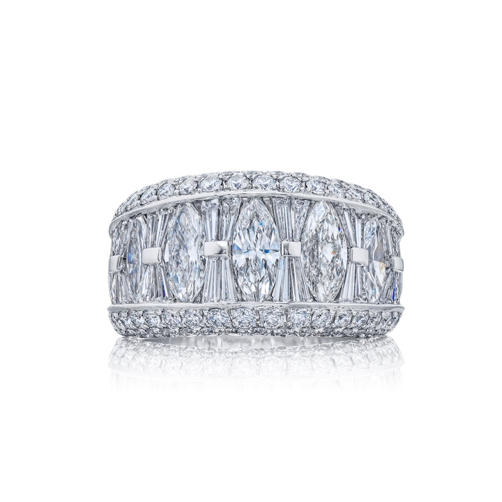 Diamond Wedding Band Marquise & Tapered Baguette 4.00 ctw