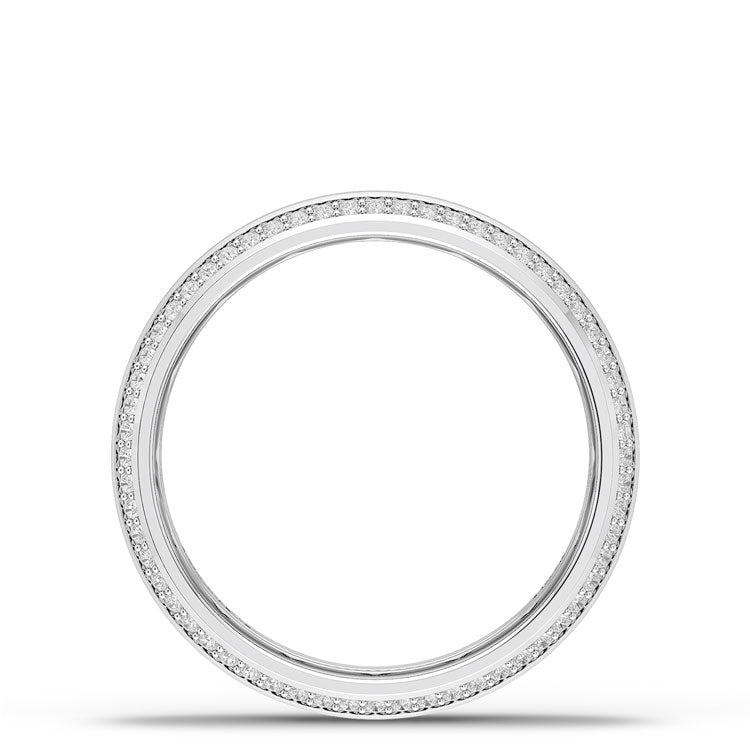 Bevel Edge Diamond Wedding Band in Satin Finish - 5mm