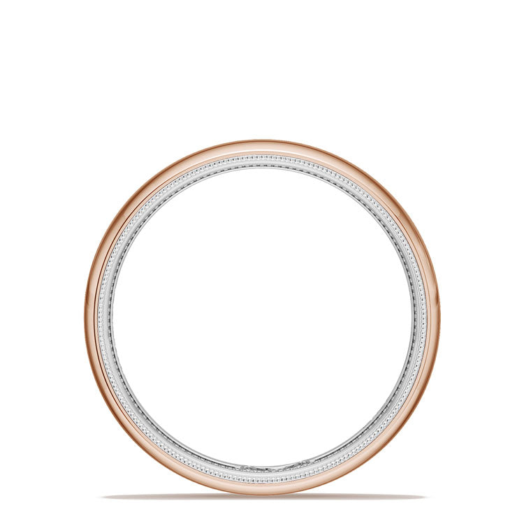 Classic Two-Tone Rounded Wedding Band in High Polish
