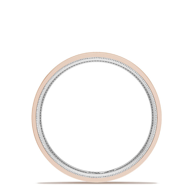 Classic Two-Tone Flat Wedding Band in Satin Finish