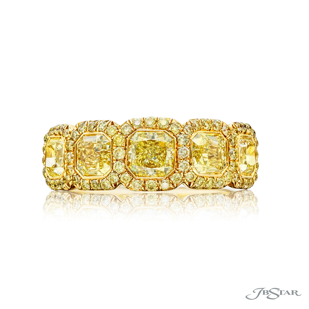 Elegance Elevated: Classic Multi-Row Fancy Yellow Diamond Band
