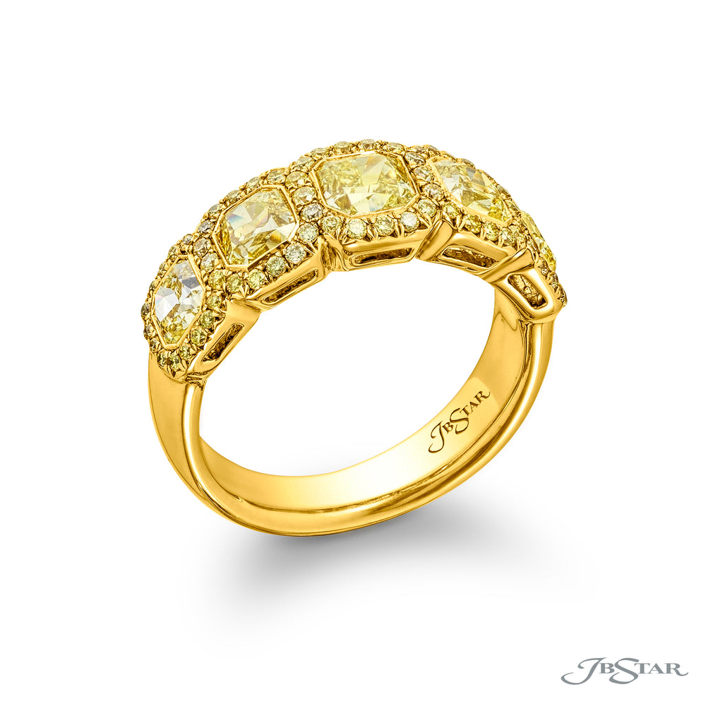 Elegance Elevated: Classic Multi-Row Fancy Yellow Diamond Band