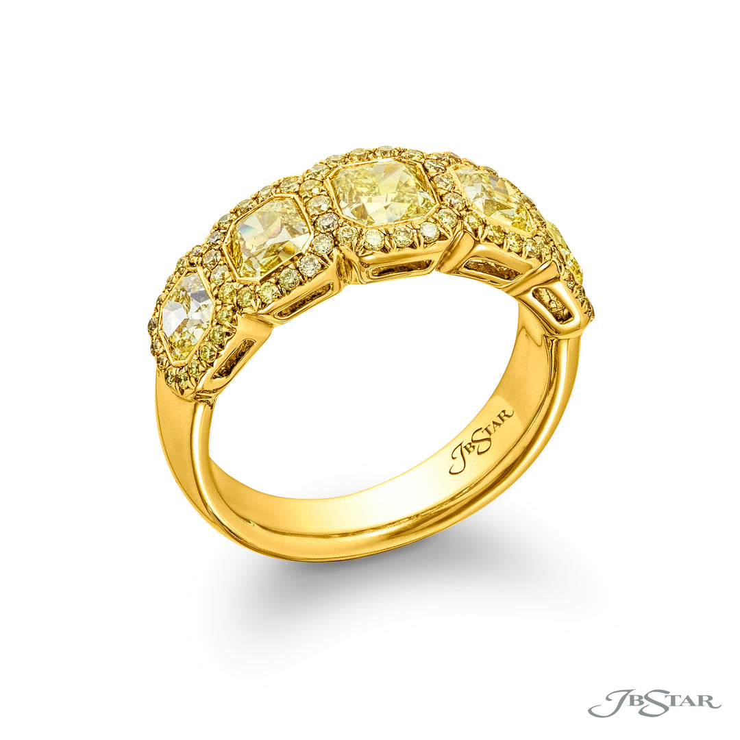 Elegance Elevated: Classic Multi-Row Fancy Yellow Diamond Band