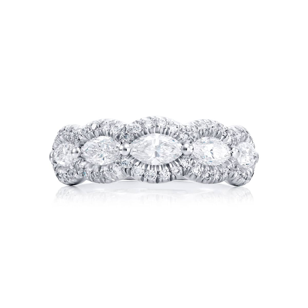 Platinum Marquise Diamond East-West Bezel Set Band