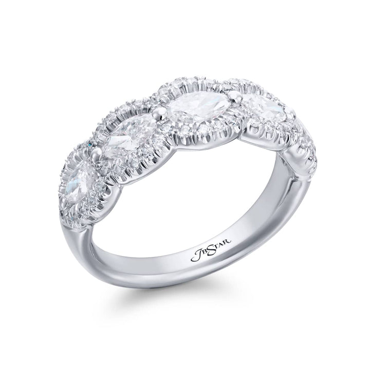 Platinum Marquise Diamond East-West Bezel Set Band