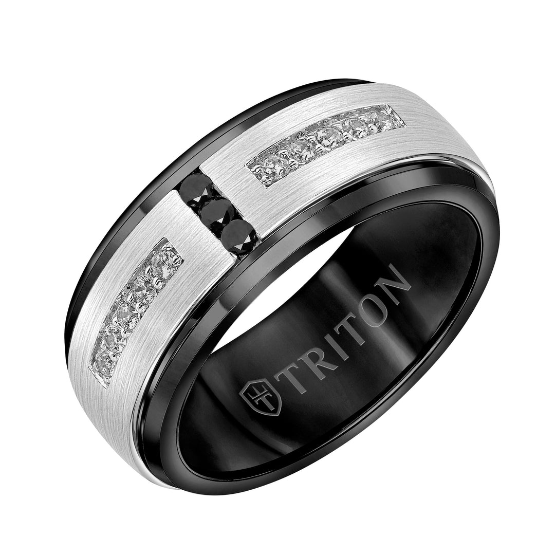 Dome Round Edge Stone Wedding Band