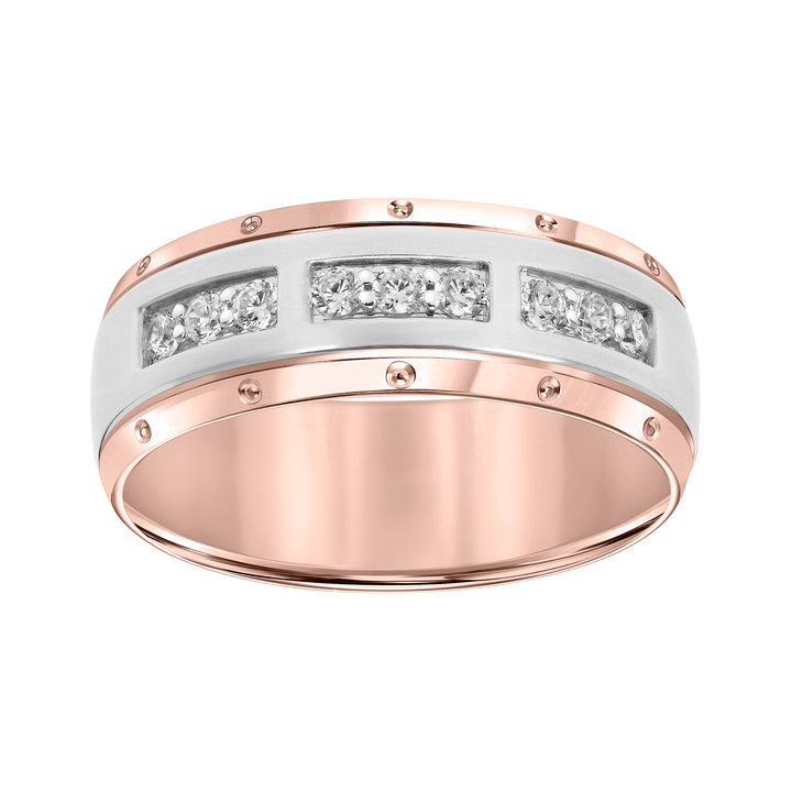 8MM Engraved Diamond Ring