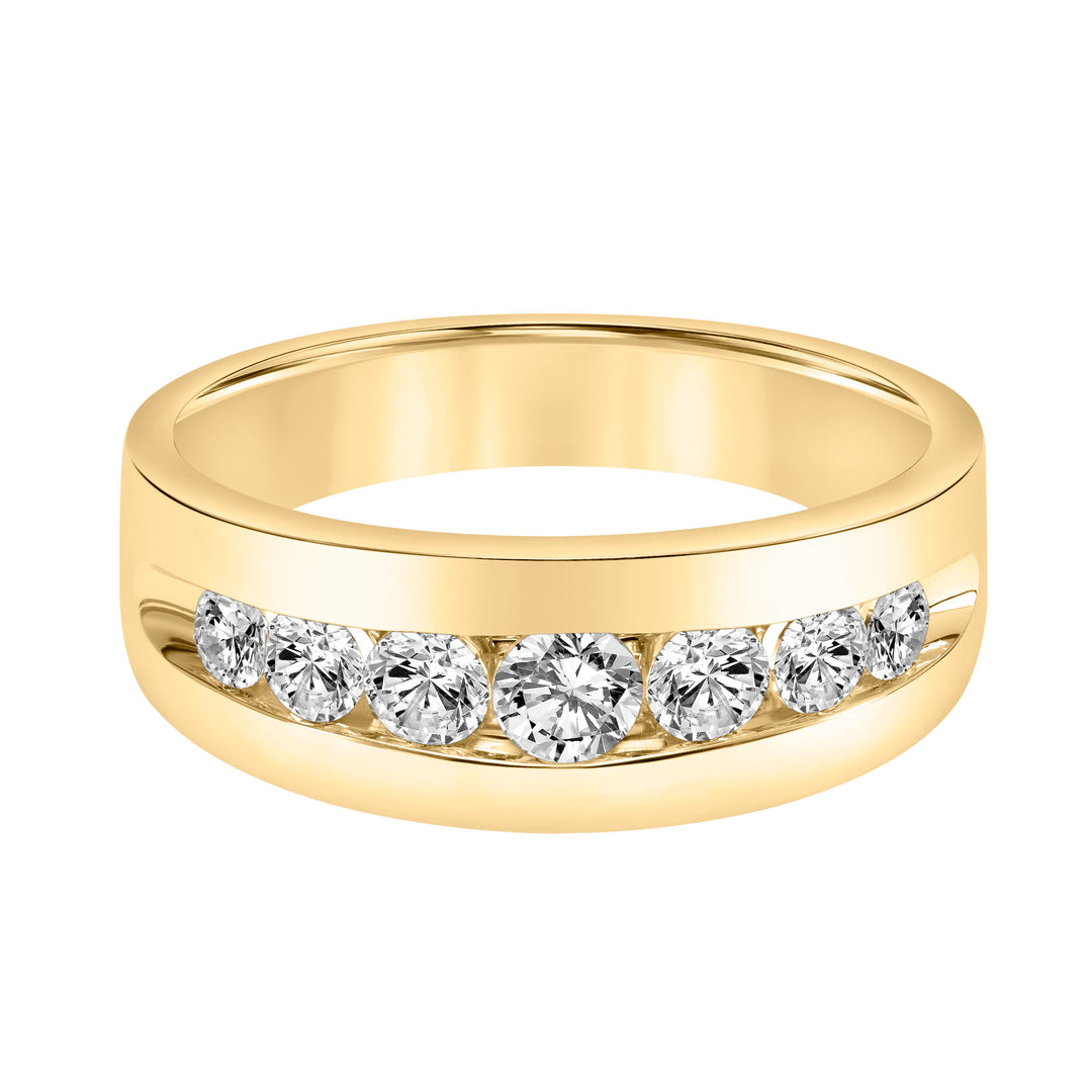 4.5mm Mens Graduated Channel Set Round Lab-Grown Diamond Band