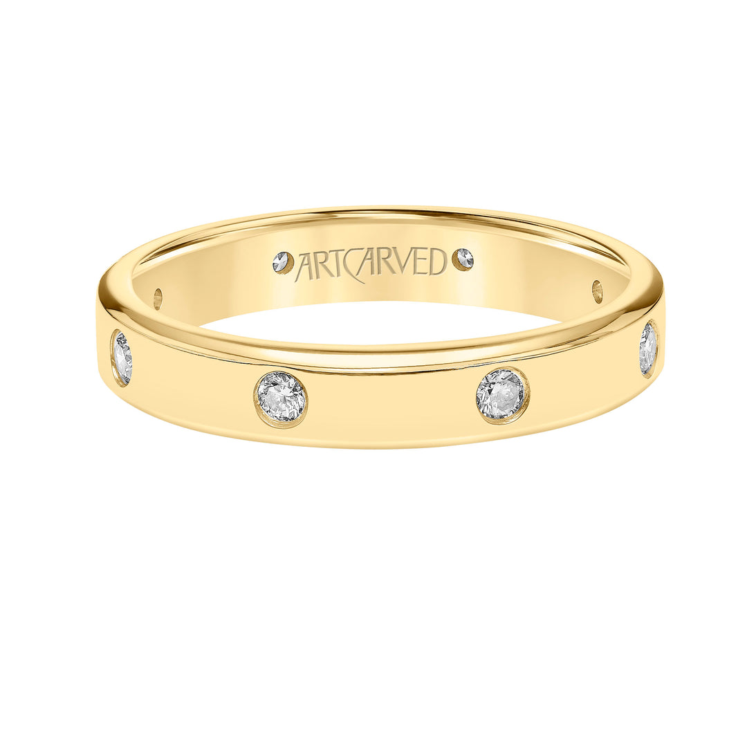 4MM Flat Profile Band with 8 Diamond Accents