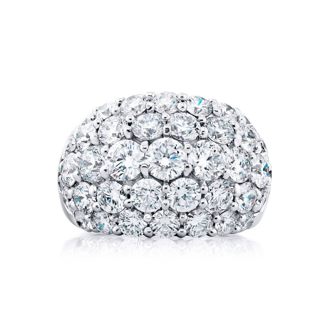 Platinum Round Diamond Multi-Row Band