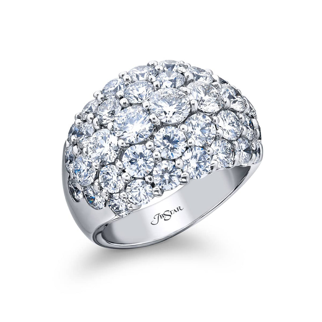 Elegance Elevated: Iconic Five-Row Round Diamond Band