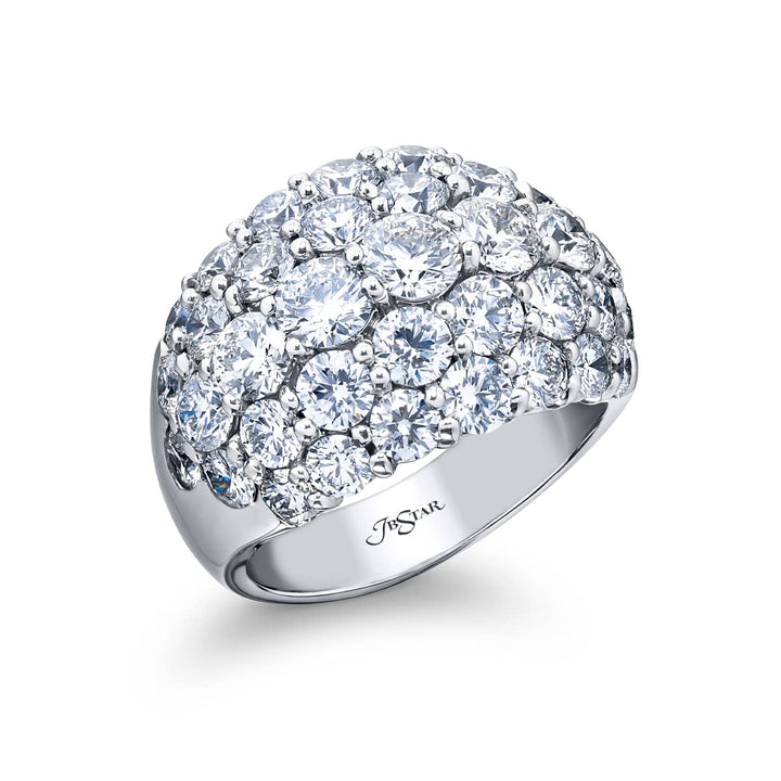 Elegance Elevated: Iconic Five-Row Round Diamond Band