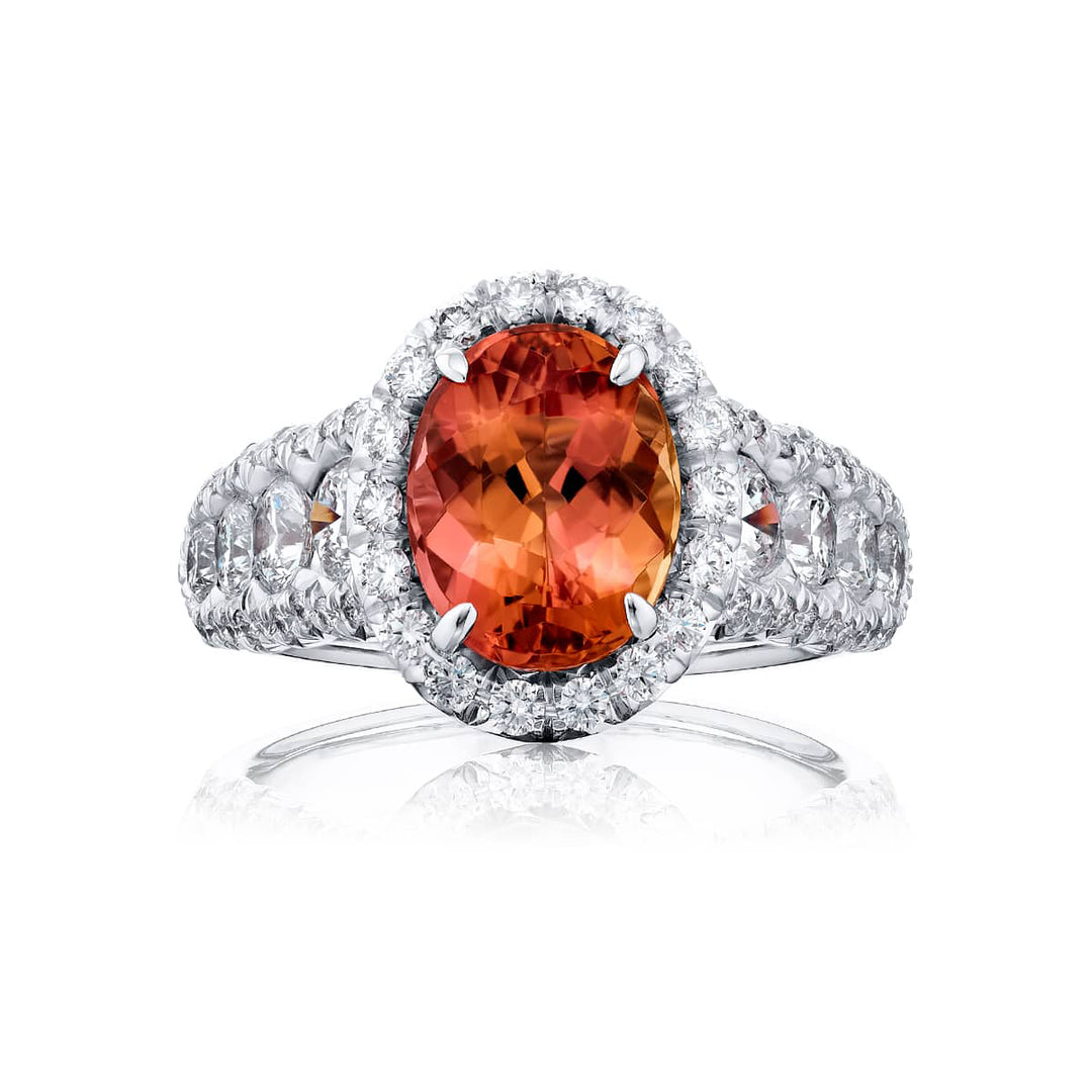 2.79 ct. Imperial Topaz & Diamond Ring in Platinum