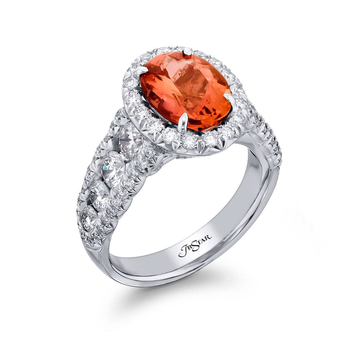 2.79 ct. Imperial Topaz & Diamond Ring in Platinum