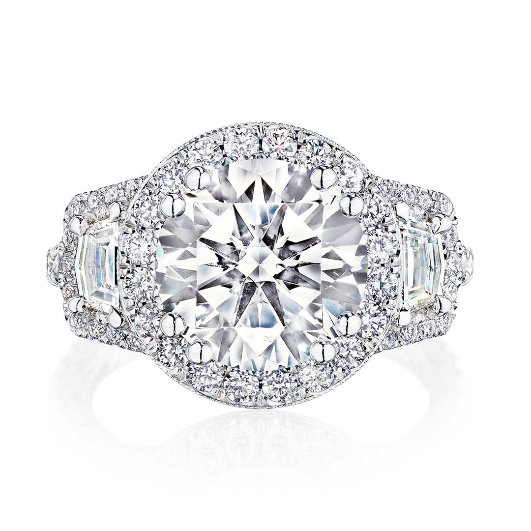 Round 3-Stone Engagement Ring