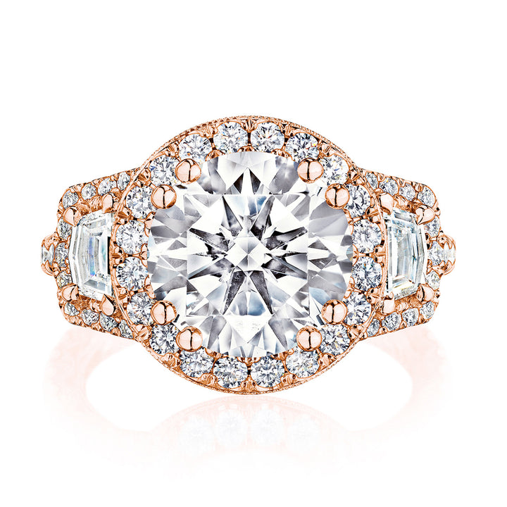 Round 3-Stone Engagement Ring