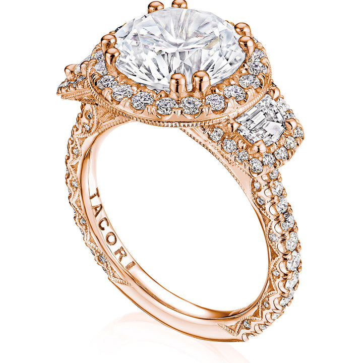 Round 3-Stone Engagement Ring