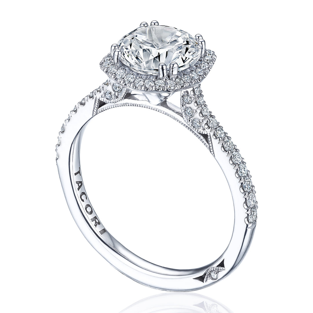 Round with Cushion Bloom Engagement Ring