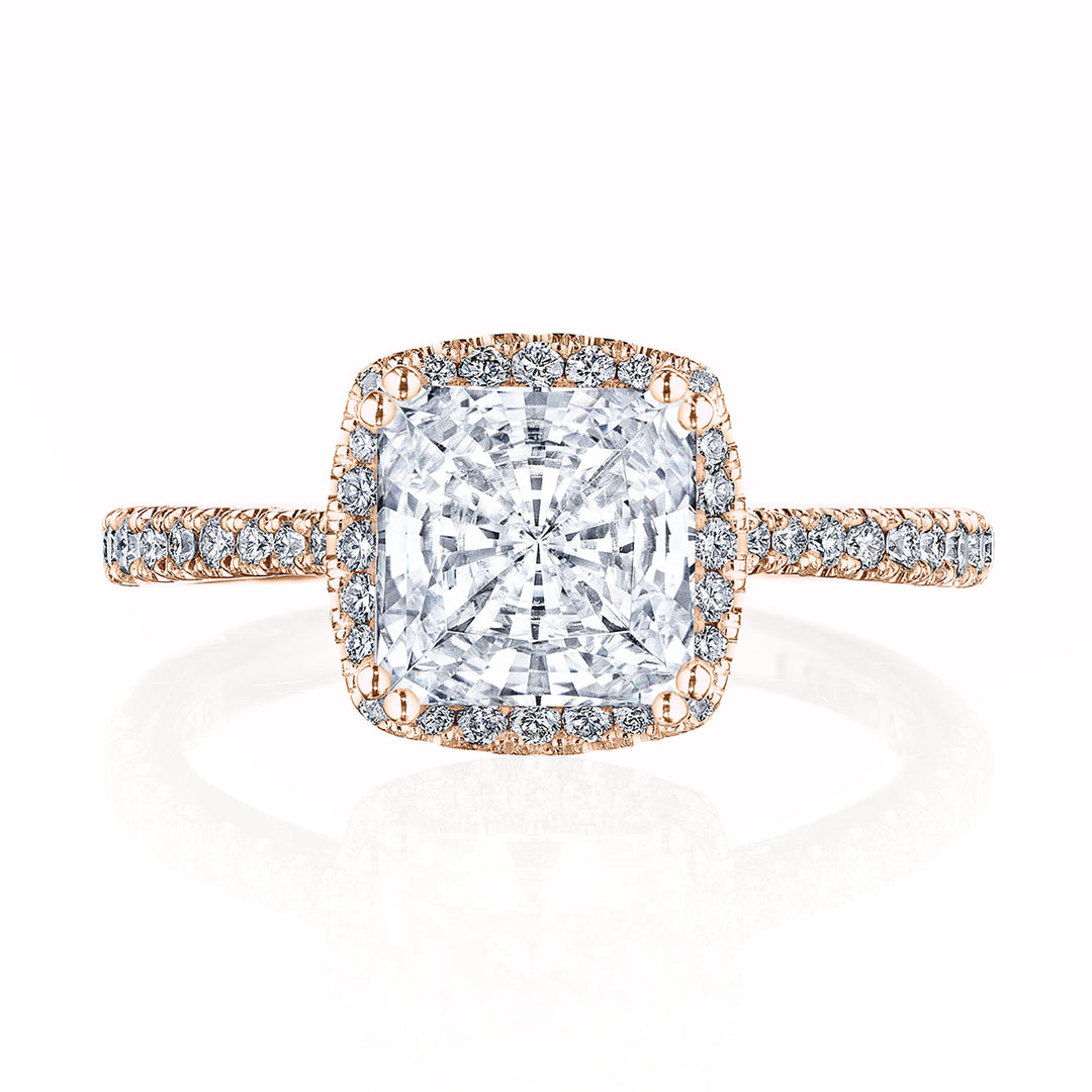 Princess with Cushion Bloom Engagement Ring