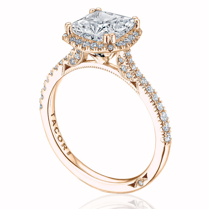 Princess with Cushion Bloom Engagement Ring