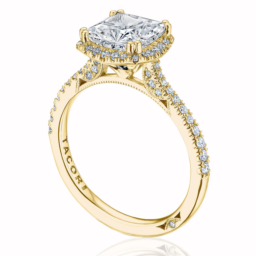 Princess with Cushion Bloom Engagement Ring
