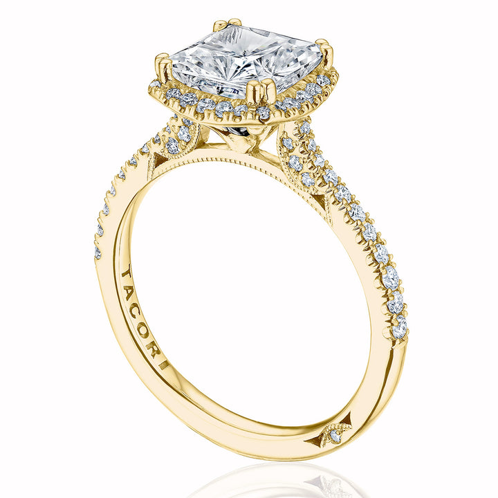 Princess with Cushion Bloom Engagement Ring