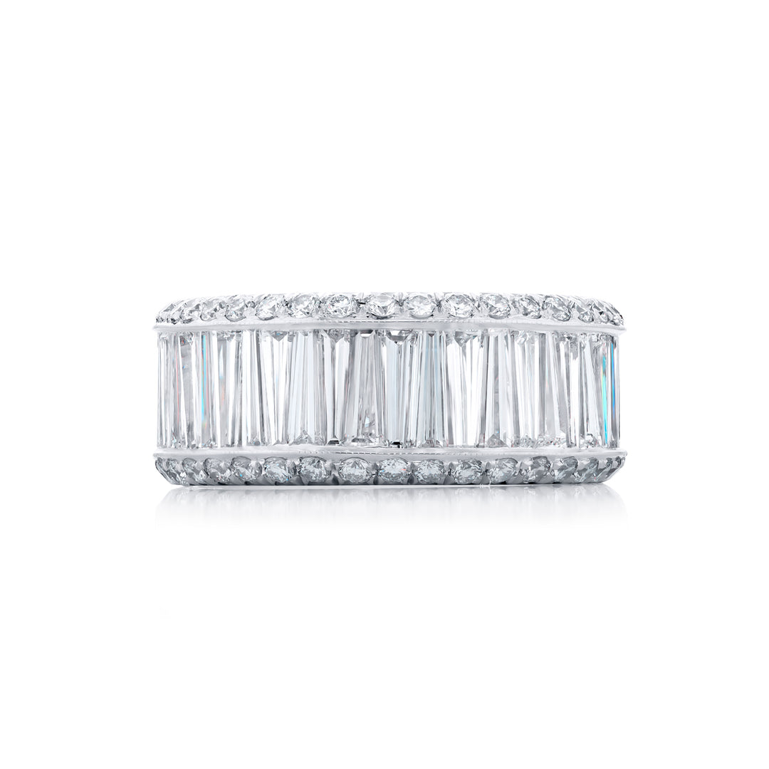 Platinum Tapered Baguette Diamond Channel Set Band