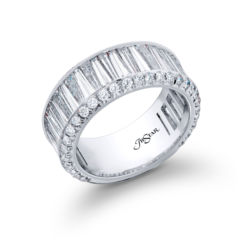 Platinum Tapered Baguette Diamond Channel Set Band