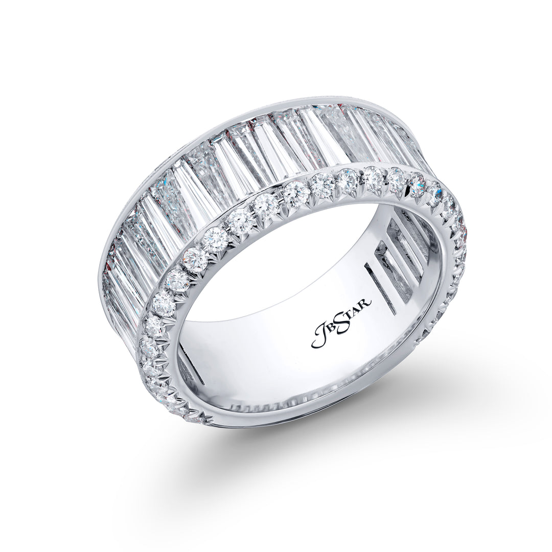 Platinum Tapered Baguette Diamond Channel Set Band