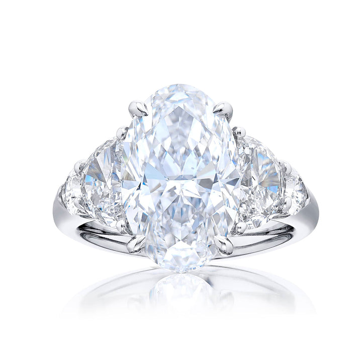 Platinum Oval Diamond Certified Ring