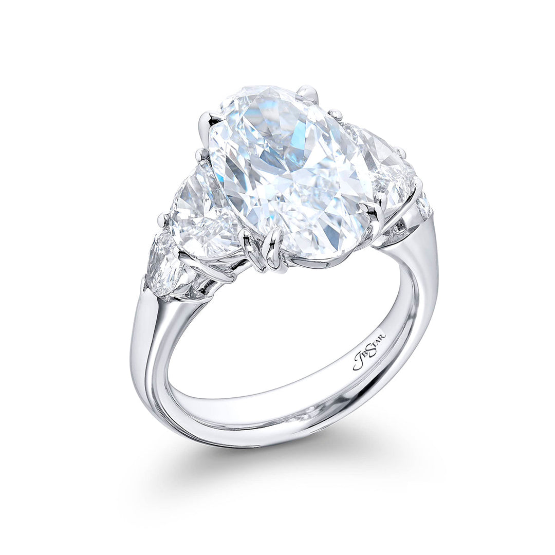Platinum Oval Diamond Certified Ring