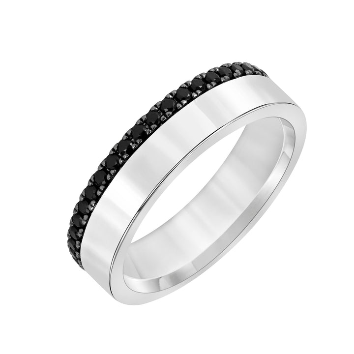 5mm Asymmetrical Black Diamond Eternity Band