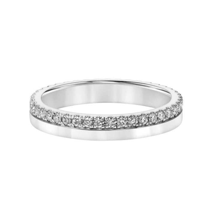 3.2mm Half Polished Half  Diamond Eternity Band