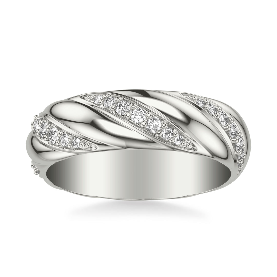 6mm Half Diamond Half Polished Twist Band