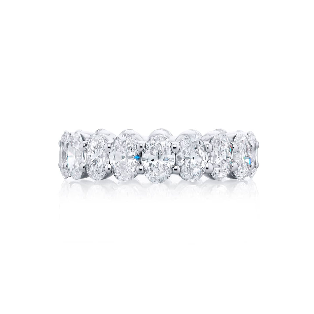 Platinum Oval Diamond Eternity Band