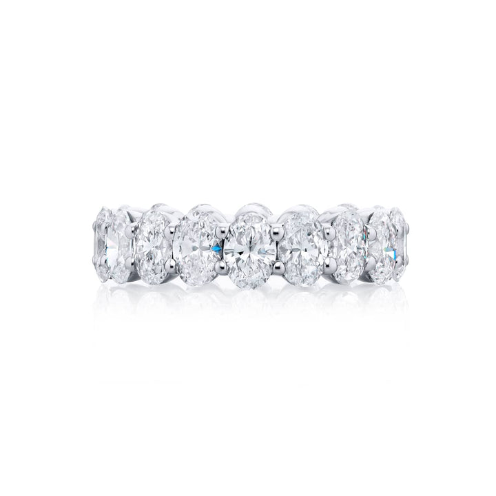 Platinum Oval Diamond Eternity Band