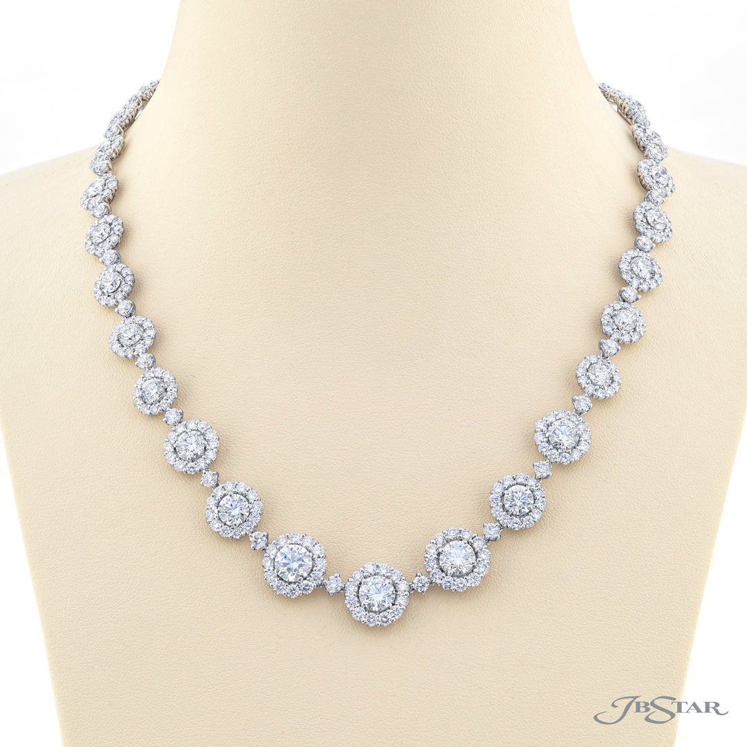 Platinum Round Diamond Certified Necklace